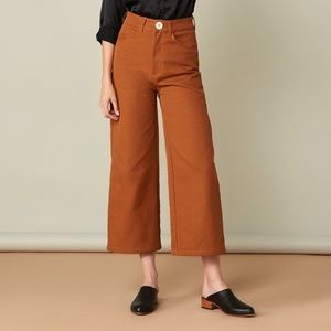 Whimsy & Row “Flora” pants in Rust.